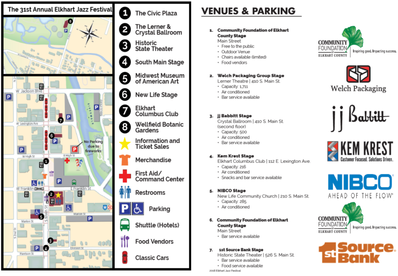 Map Elkhart Jazz Festival